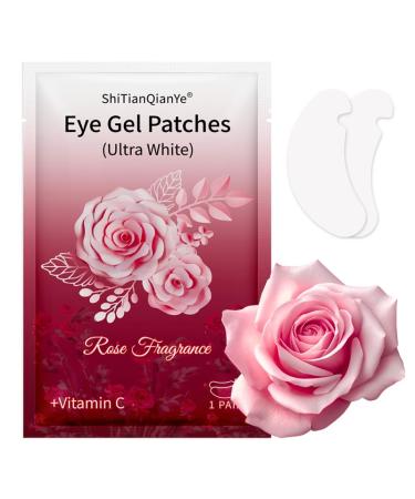 100 Pairs U-Shaped Hydrogel Eye Pads for Lash Extensions Ultra-White Rose-Scented Ultra-Thin & Anti-Allergic Under Eye Gel Patches Professional Eyelash Extension Supplies by ShiTianQianYe