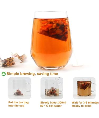 Ginseng Five Tea Bag 250g/8.81oz (5g*50bags) Goji Mulberry Polygonatum Maka Powder Ginseng Caffeine-Free Flavored Delicious Beverage Herbal Tea Combination of Floral Tea - Buy Online on GoSupps.com