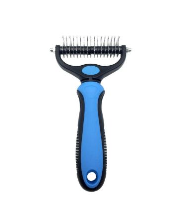 EMK Sports Professional Pet Dog Cat Comb Brush Grooming Undercoat Rake Comb Dematting Tool (BIG BLUE)
