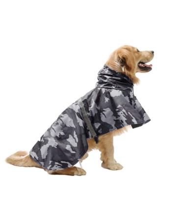 Cokobin reflective hundredth coat with hooded ultra -light breathable waterproof dog jacket rain cover for medium and large dogs (gray) xl) xl gray