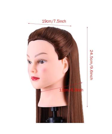 Professional Hairdressing Training Head with Clamping Stand - Synthetic Fiber Cosmetology Tool for Stylists - Buy Online on GoSupps.com