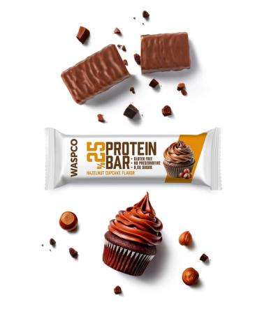(12 Count) Protein Bars HAZELNUT CUPCAKE Gluten Free with 9g Protein and 0.5g Sugar 36 G - Buy Online on GoSupps.com