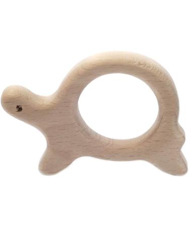 Wendysun 3pcs Lovely Cartoon Wood Teether Pure Natural Animal Tortoise Shape Baby Teething Nursing Beech Teether Baby DIY Pendant Toy (3pcs) - Buy Online on GoSupps.com