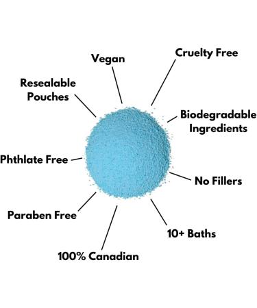 Soap So Co. Bubble Bath Powder Azure - Sandalwood Patchouli and Grapefruit Scent | Long-lasting Bubbles | Vegan | Paraben free | Phthalate free | Cruelty free | Made in Canada | 298g - Buy Online on GoSupps.com