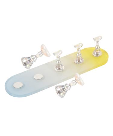 Ipetboom 1 Set Nail Practice Holder Magnetic Fake Nail Holder Nail Decor Convenient Nail Holders Manicure Nail Display Nail Art Organiser Nail Stand Plastic Oval Nail Polish