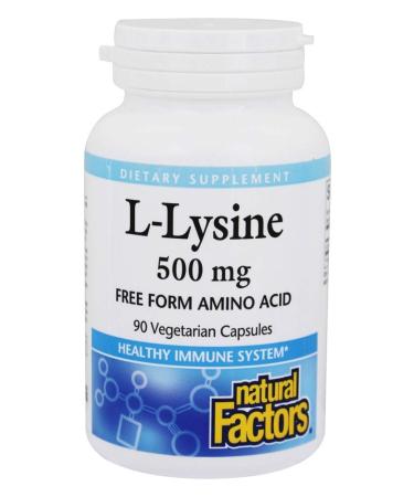 Natural Factors L-Lysine 500 mg 90 Vegetarian Capsules