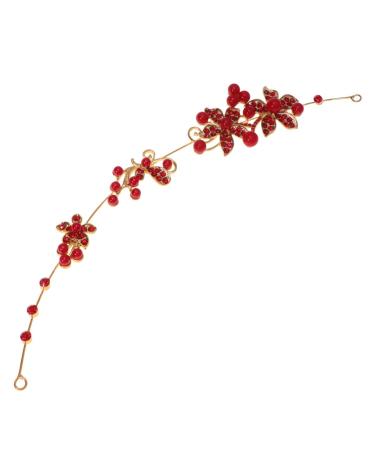 Minkissy Rhinestone Pearl Headband | Bridal Wedding Hairband & Headpiece in Red - Perfect for Elegant Weddings - Buy Online on GoSupps.com