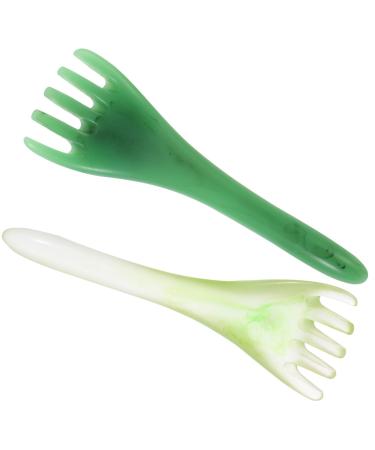 Tovinanna 2 pieces Manual head massage device for the scalp hair massage kamm gua Sha face massage tools five claws face spare hood relaxation massage device for scalp 16.5x5.5x3cm green