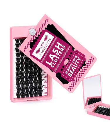 Pro individual eyelashes 72 PCs eyelashes Individual cluster lashes lashes with rotating mirror DIY eyelash extensions individual lashes lashes eyelashes single eyelashes (Into you-01 d-10-16mix) 10-16 mix rotatable mirror (Into you-01)