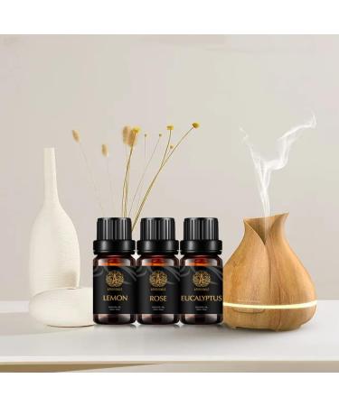 Aromatherapy Rose Essential Oil Set for Diffuser 100% Pure Lemon Essential Oil Kit for Humidifier 3x10ml Therapeutic Grade Eucalyptus Essential Oil Scent Set - Rose Lemon Eucalyptus Oil Kit for Home - Buy Online on GoSupps.com