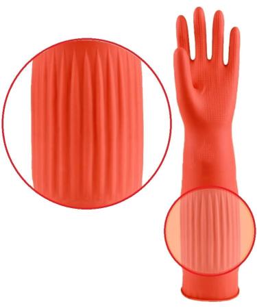 MIN-XL Waterproof Cleaning Glove - Kitchen & Household Cleaning, Dishwashing, Car Wash - Red 45CM-L - Buy Online on GoSupps.com