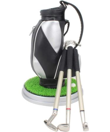 HKOO Golf Gift Golf Pens Holder  Golf Bag Holder with 3 Pieces Aluminum Pen Golf Bag Pencil Holder for Men Silver and Black /C - Buy Online on GoSupps.com