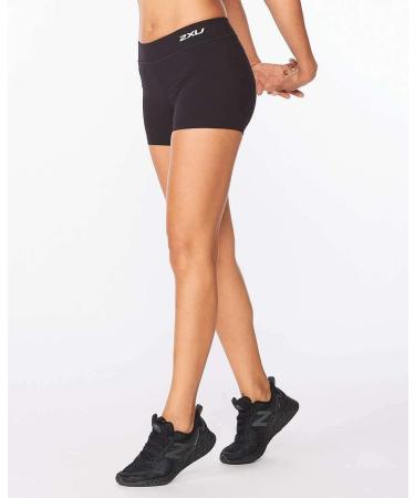 Shop 2XU Women's Compression Pants 10.2 cm (4 inch) - Black/Silver Fitness Shorts | International Shipping - Buy Online on GoSupps.com