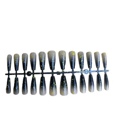 dijiusidy 24 Pieces Nails T Shape Extra Long Full Wrap False Nail Tips Women Decor Fingernail Supply Manicure Accessory gradient black05