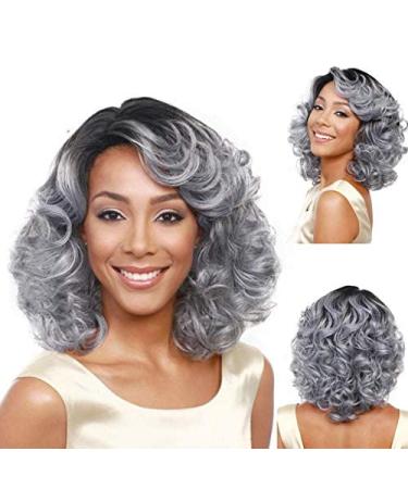 BigBigMe Short Curly Grey Lace Wig for Women - European & American Styling - Natural Look - Buy Online on GoSupps.com