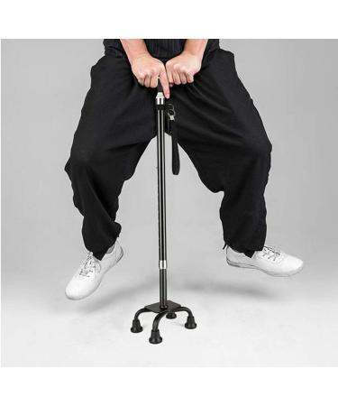 Cane Elderly Walking Stick Anti-Slip Multi-Function Telessquat Four Feet Stable Walking Stick - Buy Online on GoSupps.com