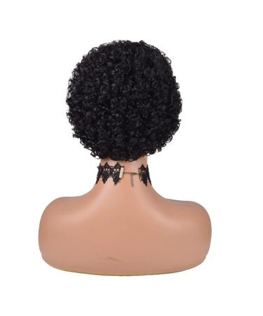 Short Afro Kinky Curly Human Hair Wig for Black Women - Pixie Cut, Natural Black Color - 100% Brazilian Virgin Hair - Buy Online on GoSupps.com