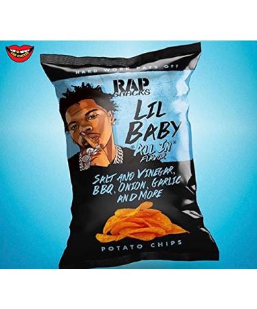 Rap Snacks 1 oz Potato Chip Bags (10 pack) - Lil Baby Salt & Vinegar BBQ Honey Garlic Flavor - Buy Online on GoSupps.com