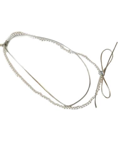 OralGos Elegant Double Layer Leather Necklace with Bow Collar - Stylish Gray Accessory for Daily Wear | International Shipping Available - Buy Online on GoSupps.com