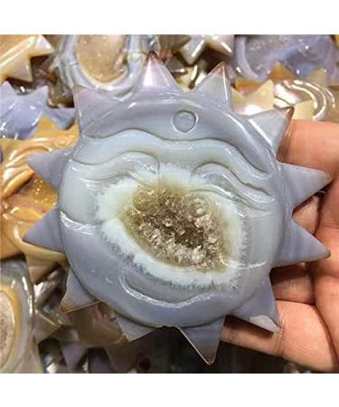 1pc Natural Crystals Gemstone Natural Agate geode Sun god for Gift 70-75mm Stone Mineral Specimen - Buy Online on GoSupps.com