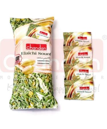 Chandan Mouth Freshener Elaichi Saunf Sachets - 50 Pack, 3g Each - 125g Total - Buy Online on GoSupps.com