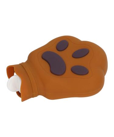 Bear Paw Hot Water Bag Silicone Hot Water Bottle Compact Reusable Dual Use for Office (Light Brown)