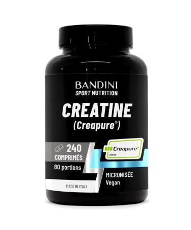 Bandini Creatine CREAPURE Monohydrate 240 Comprim s 3000mg par dose - Entra nement Sport Gymnastique et de Pr -Entra nement - Monohydrate de Cr atine pour l'ATP et la R cup ration - 100% Vegan