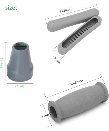 UU-ZHANG Crutch Kit - Armpit Handle Cover & Foot Pad Set for Standard Aluminum Crutch - Buy Online on GoSupps.com