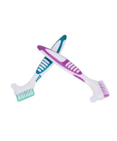 Collbath 2 piece of prosthesis cleaning brush prosthesis brushes prosthesis cleaner prosthesis cleaning toothbrush portable prosthesis brush double heads prosthesis brush toothbrush