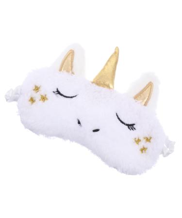 FRCOLOR 1pc Unicorn Eye Patch Meditation Eye Cover Super Smooth Eye Cover Sleeping Eye Patch Unicorn Birthday Party Favor Sleeping Blindfold Cartoon White Facial Mask Plush 1 Count (Pack of 1) White