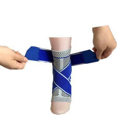Ankle Compression Sleeve & Brace for Running | Heel Pain Relief & Plantar Fasciitis Support for Men & Women | Adjustable Lace-Up Design - Blue Size S - Buy Online on GoSupps.com