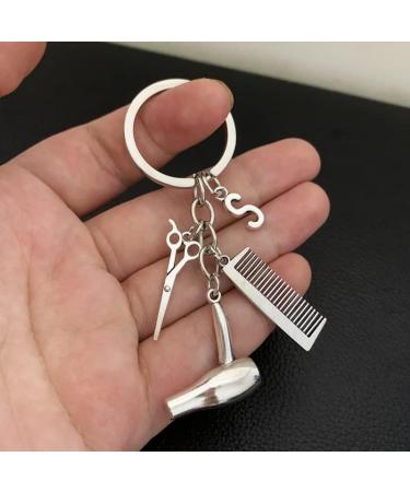 New 2024 Hair Stylist Essential Hair Dryer Scissors Comb Decorative Keychains Hairdressers Gift Key Rings Hair Dryer Letter Keyring Fashion Accessories Creative Gift - Buy Online on GoSupps.com