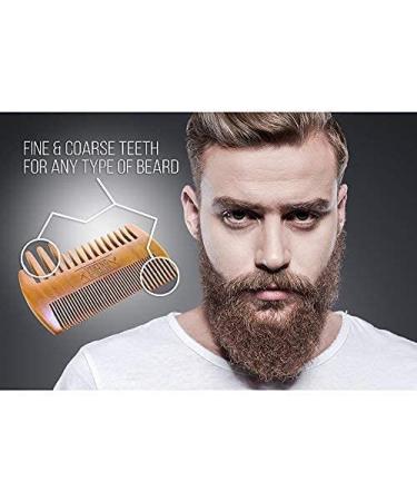 Viking Revolution Wooden Beard Comb Case - Dual Action Fine & Coarse Teeth, Ideal for Balms & Oils, Top Pocket Comb for Beards & Mustaches - Buy Online on GoSupps.com