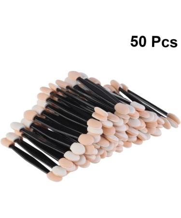 MUSISALY 50 Pcs Makeup Tools Eyeshadow Makeup Brushes Makeup Application Double Head Eyeshadow Brushes Black Size 1 Black - Buy Online on GoSupps.com