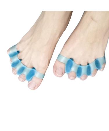4Pcs Toe Separators & Toe Stretcher Spacer for Yoga Walking and Dancing - Bunion Relief Gel Toe Alignment for Women and Men (Blue)
