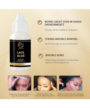 Lace Glue for Wigs | Waterproof Super Hold Wig Adhesive | Extreme Hold Hair Gel for Braids & Lace Front Wigs - Buy Online on GoSupps.com