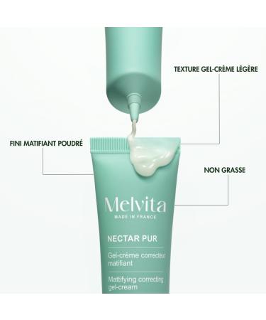 Melvita - Fluide Matifiant - Nectar Pur - Peaux Mixtes Grasses - R gule le s bum et R duit les brillances - 40ml Gel Cr me Correcteur - Buy Online on GoSupps.com