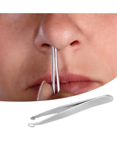 Nose Hair Tweezers Stainless Steel Round Tip Face Hair Remover Eyelash Eyebrow Tweezers Professional Tweezers - Buy Online on GoSupps.com
