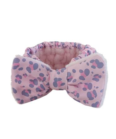 Lexi Make-Up Headband Pink Leopard Extra Soft Vintage Cosmetics