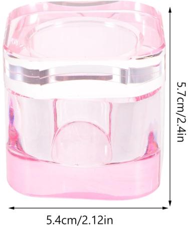 minkissy Nail Dappen Dish Crystal Glass Manicure Nail Cup Nail Liquid Cup with Lid for Acrylic Nails Pink - Buy Online on GoSupps.com