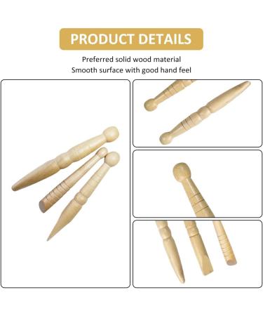 3-Piece Massage Wood & Acupressure Pen Set - Trigger Point Relief for Shoulder Back & Legs - Relaxation & Pain Relief Solutions - Buy Online on GoSupps.com