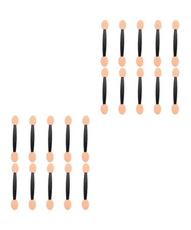 FOMIYES 200pcs Professional Dual Sides Eye Shadow Sponge Eyeshadow Makeup Applicator Sponge Tipped Oval Makeup Tool fo Daily Use Black 6.5x1.3cm3