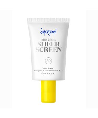 Supergoop! Mineral Sheerscreen SPF 30 PA+++  0.68 fl oz - 100% Mineral  Broad Spectrum Face Sunscreen + Primer + Helps Filter Blue Light - Satin Finish - For All Skin Types - Buy Online on GoSupps.com