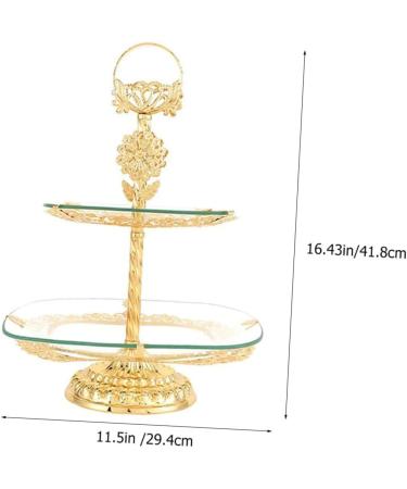 Alipis European Style Fruit Plate Food Tray Decor Cake Stand Golden Tea Table Fruit Plates Desk Child Glass - Buy Online on GoSupps.com