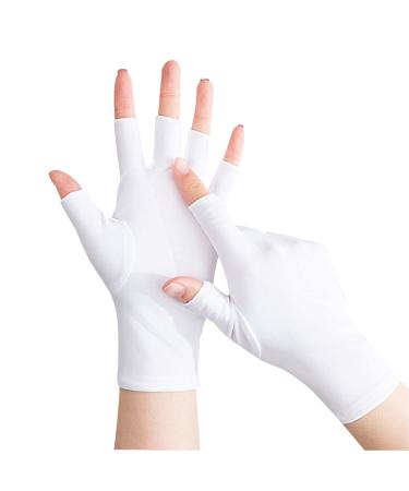 UV shield glove manicure gloves uv shield gloves nail care gloves uv protection gloves for nail polish nail art dryer white