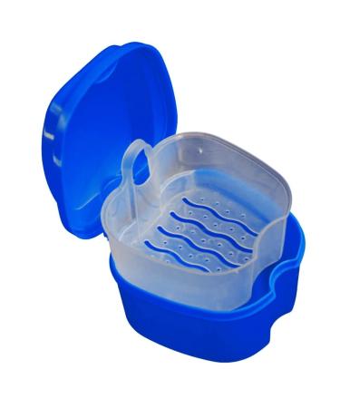 Generic Denture Box Effective False Teeth Container Protection Dentures Bathing Box for Travel Dark Blue