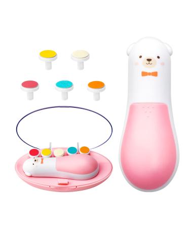 Baby Nail Trimmer Electric Baby Nail Clippers 6 in 1 Baby Nail File Nail File Baby Grooming Kit Manicure Set for Toddler or Adults (Pink-New)
