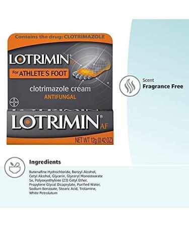 Lotrimin AF Cream 1% Clotrimazole Antifungal Treatment 0.42 oz - Athlete's Foot, Jock Itch, Ringworm - Clinically Proven Effective - Buy Online on GoSupps.com