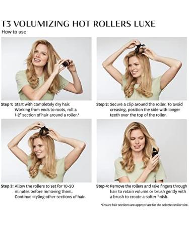 T3 Volumizing Hot Rollers Set with 4 44 mm and 4 38 mm Hot Rollers Featuring Dual Temperature Control and Ceramic Heaters - Buy Online on GoSupps.com