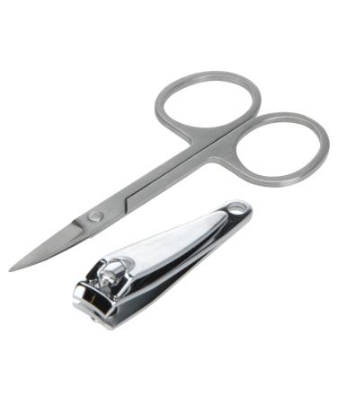 Stainless steel nail clipper nail cutter nail zwick nail scissors nail clipper for toenails and fingernails (set nail clipper & nail scissors)